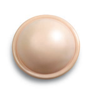 A diaphragm, which is a small beige dome
